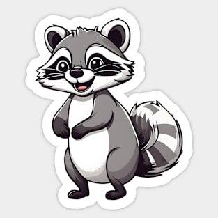 Happy Cartoon Racoon Sticker